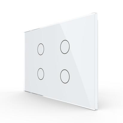 Panou intrerupator cvadruplu cu touch Livolo din sticla, standard Italian - Serie noua SmartElectro IntelligentHouse
