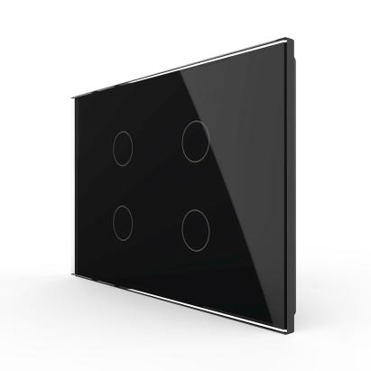 Panou intrerupator cvadruplu cu touch Livolo din sticla, standard Italian - Serie noua SmartElectro IntelligentHouse