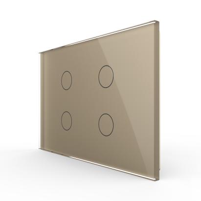 Panou intrerupator cvadruplu cu touch Livolo din sticla, standard Italian - Serie noua SmartElectro IntelligentHouse