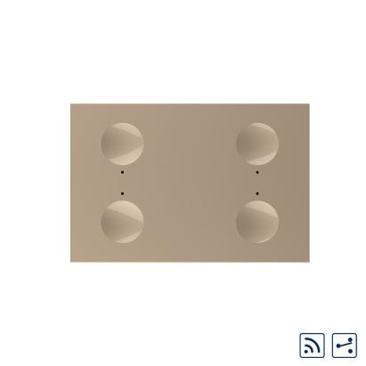 Modul intrerupator cvadruplu cap scara / cap cruce wireless cu touch Livolo standard Italian, Serie noua SmartElectro IntelligentHouse