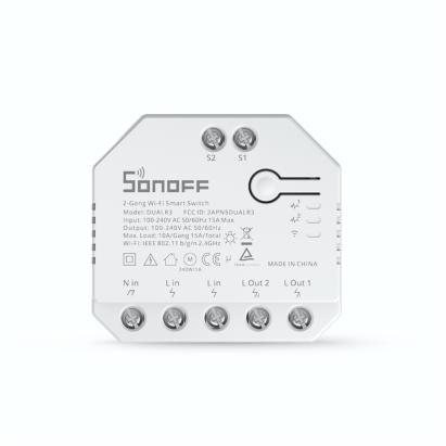 Releu Sonoff Dual R3 cu 2 canale, Programari, Wi-Fi 2.4 GHz, Contor energie SmartElectro IntelligentHouse