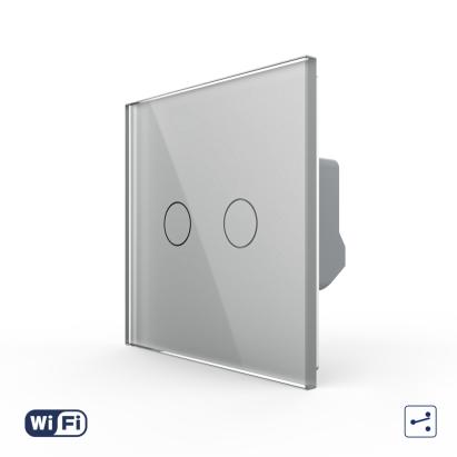 Intrerupator Dublu Cap Scara / Cruce Wi-Fi cu Touch LIVOLO din Sticla - Serie Noua SmartElectro IntelligentHouse