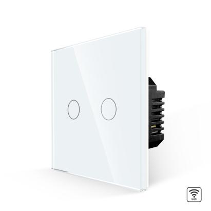 Intrerupator Dublu Wi-Fi cu Touch din Sticla LUXION SmartElectro IntelligentHouse