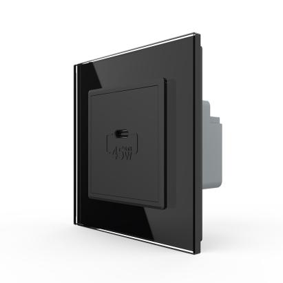 Priza USB Tip C Livolo cu Rama din Sticla SmartElectro IntelligentHouse