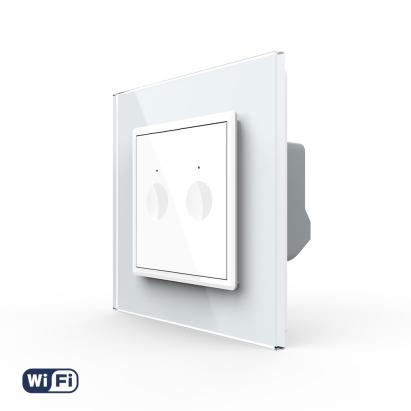 Intrerupator Dublu Wi-Fi cu Touch LIVOLO cu Rama din Sticla - Serie Noua SmartElectro IntelligentHouse