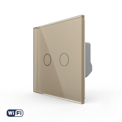 Intrerupator Dublu Wi-Fi cu Touch LIVOLO din Sticla - Serie Noua SmartElectro IntelligentHouse