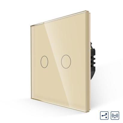 Intrerupator Dublu Cap Scara cu Touch din Sticla LUXION, RF433 SmartElectro IntelligentHouse