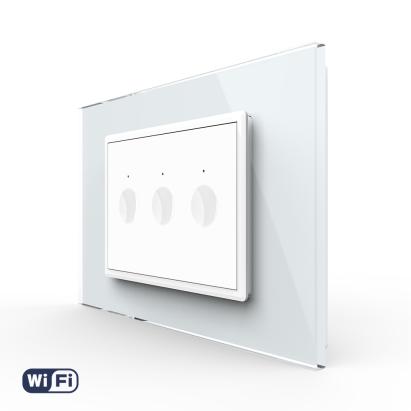 Intrerupator Triplu Wi-Fi cu Touch LIVOLO, standard italian – Serie Noua, Alb SmartElectro IntelligentHouse