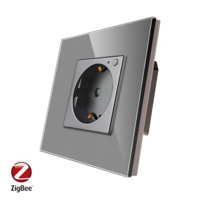 Priza inteligenta pentru perete LUXION Zigbee cu rama din sticla SmartElectro IntelligentHouse