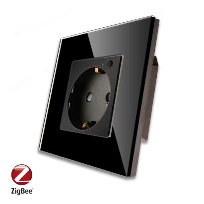 Priza inteligenta pentru perete LUXION Zigbee cu rama din sticla SmartElectro IntelligentHouse