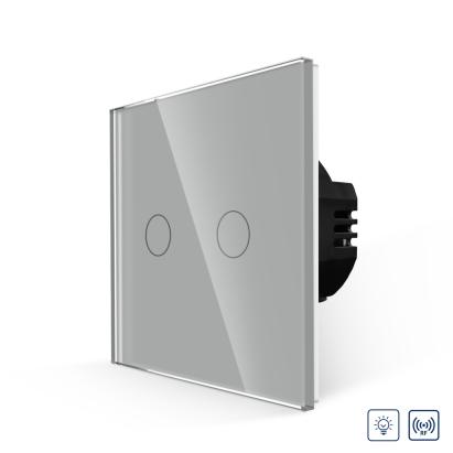 Intrerupator Dublu cu Variator si Touch din Sticla LUXION, RF433 SmartElectro IntelligentHouse