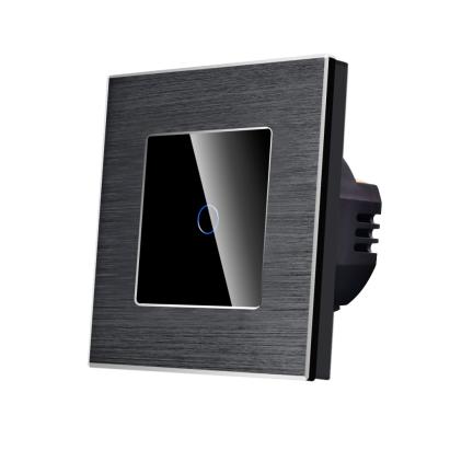 Intrerupator Simplu cu Touch din Sticla si Rama de Aluminiu LUXION, 500W SmartElectro IntelligentHouse