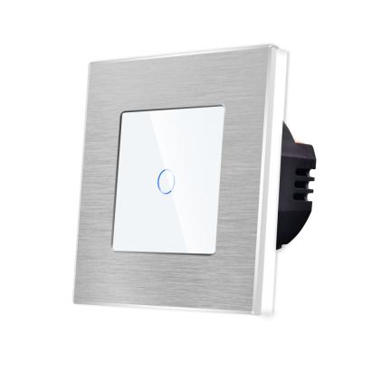 Intrerupator Simplu cu Touch din Sticla si Rama de Aluminiu LUXION, 500W SmartElectro IntelligentHouse