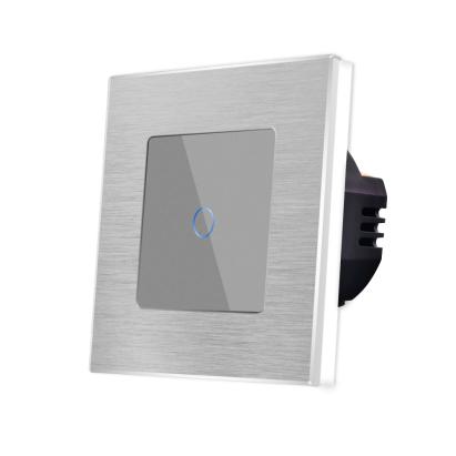 Intrerupator Simplu cu Touch din Sticla si Rama de Aluminiu LUXION, 500W SmartElectro IntelligentHouse