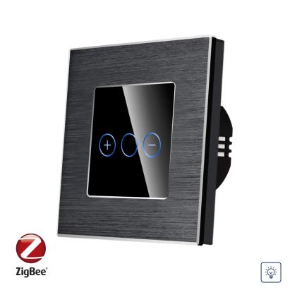 Intrerupator Simplu cu Variator cu Touch din Sticla si Rama de Aluminiu LUXION, protocol Zigbee SmartElectro IntelligentHouse