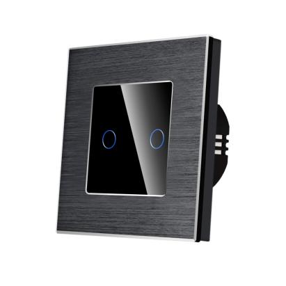 Intrerupator Dublu cu Touch din Sticla si Rama de Aluminiu LUXION SmartElectro IntelligentHouse