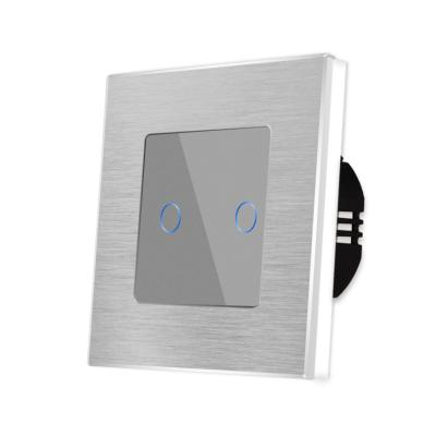 Intrerupator Dublu cu Touch din Sticla si Rama de Aluminiu LUXION SmartElectro IntelligentHouse