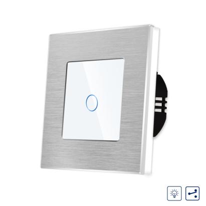 Intrerupator Simplu cu Variator Cap Scara / Cruce cu Touch si Rama din Aluminiu LUXION SmartElectro IntelligentHouse