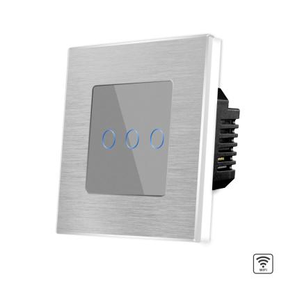 Intrerupator Triplu Wi-Fi cu Touch din Sticla si Rama de Aluminiu LUXION SmartElectro IntelligentHouse