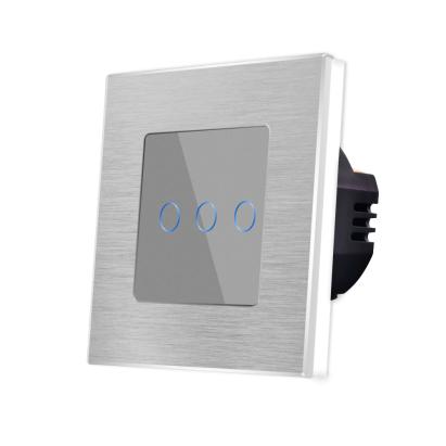 Intrerupator Triplu cu Touch din Sticla si Rama de Aluminiu LUXION SmartElectro IntelligentHouse