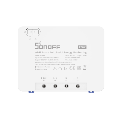 Releu Wi-Fi Sonoff Pow R3, Monitorizare consum electric, Control aplicatie & vocal SmartElectro IntelligentHouse