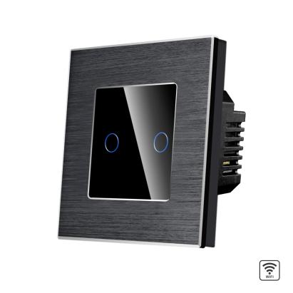 Intrerupator Dublu Wi-Fi cu Touch din Sticla si Rama de Aluminiu LUXION SmartElectro IntelligentHouse