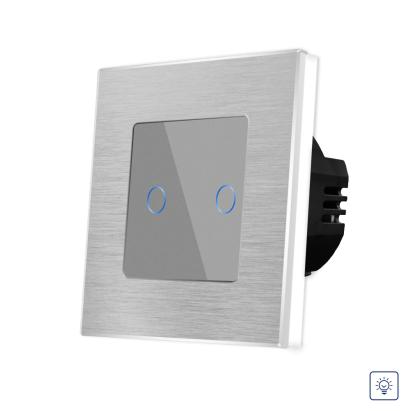 Intrerupator Dublu cu Variator si Touch din Sticla si Rama de Aluminiu LUXION SmartElectro IntelligentHouse