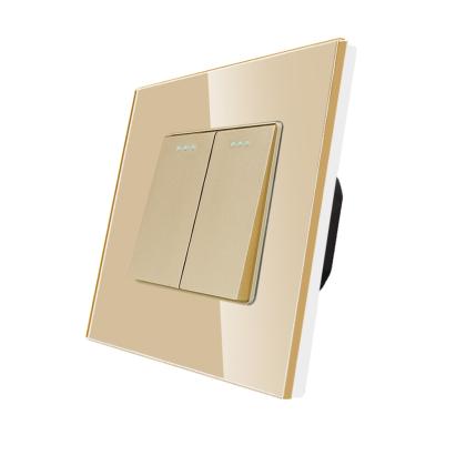 Intrerupator Dublu Mecanic LUXION cu Rama din Sticla SmartElectro IntelligentHouse