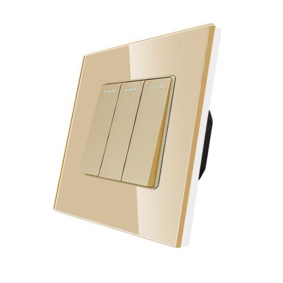 Intrerupator Triplu Mecanic LUXION cu Rama din Sticla SmartElectro IntelligentHouse