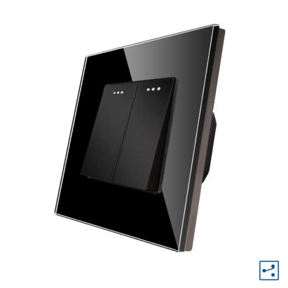Intrerupator Dublu Cap Scara Mecanic LUXION cu Rama din Sticla SmartElectro IntelligentHouse