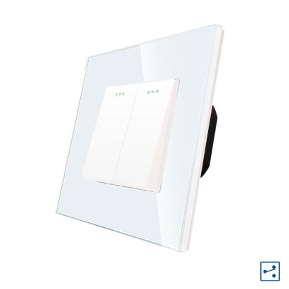 Intrerupator Dublu Cap Scara Mecanic LUXION cu Rama din Sticla SmartElectro IntelligentHouse