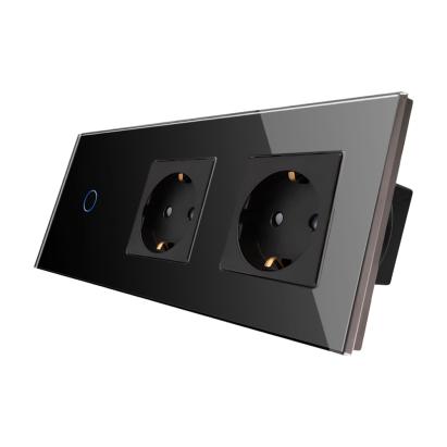 Intrerupator Simplu + 2 Prize cu Rama din Sticla LUXION SmartElectro IntelligentHouse