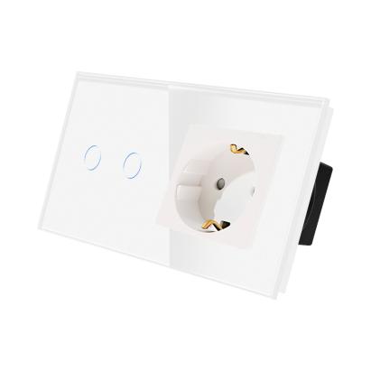 Intrerupator Dublu + Priza cu Rama din Sticla LUXION SmartElectro IntelligentHouse