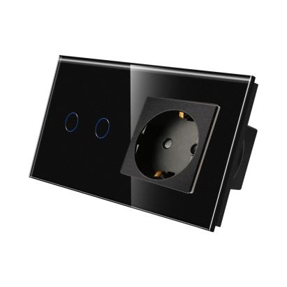 Intrerupator Dublu + Priza cu Rama din Sticla LUXION SmartElectro IntelligentHouse