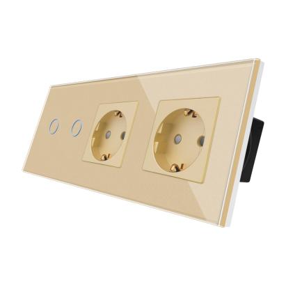 Intrerupator Dublu + 2 Prize cu Rama din Sticla LUXION SmartElectro IntelligentHouse