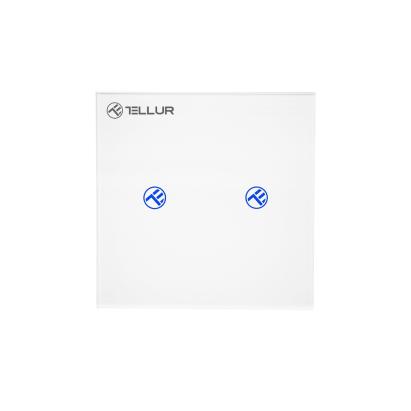 Intrerupator Dublu Wi-Fi cu Touch din Sticla Tellur, SS2N, 2 Porturi SmartElectro IntelligentHouse