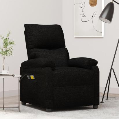 Fotoliu de masaj electric rabatabil, negru, textil GartenMobel Dekor