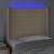 Tăblie de pat cu LED, crem, 93x16x118/128 cm, textil GartenMobel Dekor
