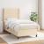 Pat box spring cu saltea, crem, 90x190 cm, textil GartenMobel Dekor