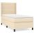 Pat box spring cu saltea, crem, 90x190 cm, textil GartenMobel Dekor