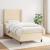 Pat box spring cu saltea, crem, 90x200 cm, textil GartenMobel Dekor