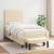 Pat box spring cu saltea, crem, 90x190 cm, textil GartenMobel Dekor