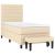 Pat box spring cu saltea, crem, 90x190 cm, textil GartenMobel Dekor