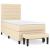 Pat box spring cu saltea, crem, 90x190 cm, textil GartenMobel Dekor