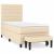 Pat box spring cu saltea, crem, 90x200 cm, textil GartenMobel Dekor