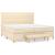 Pat box spring cu saltea, crem, 200x200 cm, textil GartenMobel Dekor