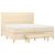 Pat box spring cu saltea, crem, 200x200 cm, textil GartenMobel Dekor