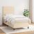 Pat box spring cu saltea, crem, 90x200 cm, textil GartenMobel Dekor