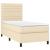 Pat box spring cu saltea, crem, 90x200 cm, textil GartenMobel Dekor