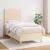 Pat box spring cu saltea, crem, 90x190 cm, textil GartenMobel Dekor